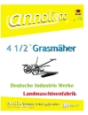 Deutsche Industrie Werke Grasmäher Mähmaschine Typ 4 1/2 Montageanleitung & Bild- Bedienungsanleitung & Bild- Ersatzteilliste - annoligno 836